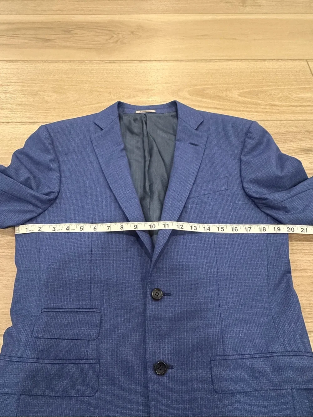 Canali 1934 Blazer Sport Coat Su Misura Men's Size EU 48 Wool Patterned Blue